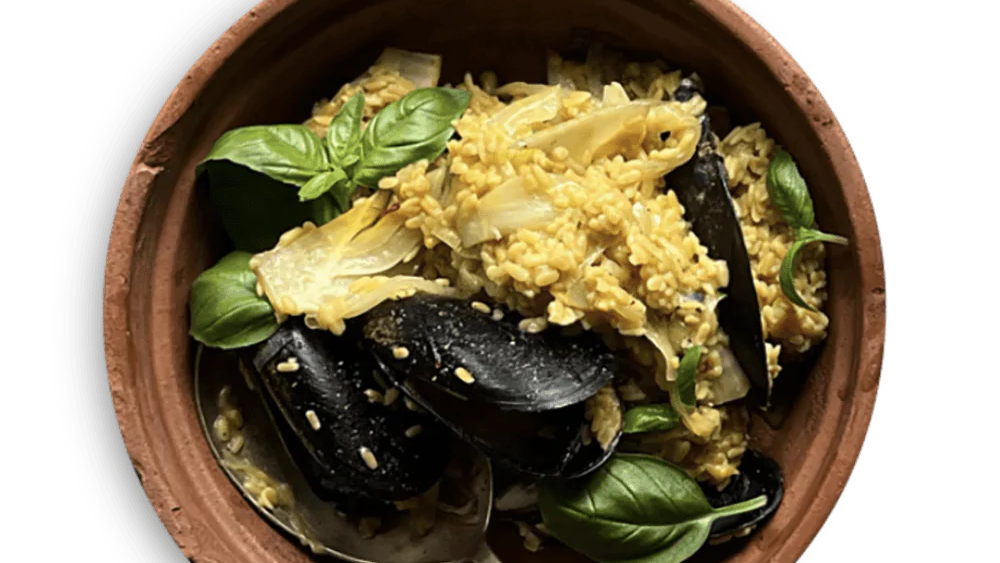 RightRice™ Risotto with Mussels, Fennel, and Saffron