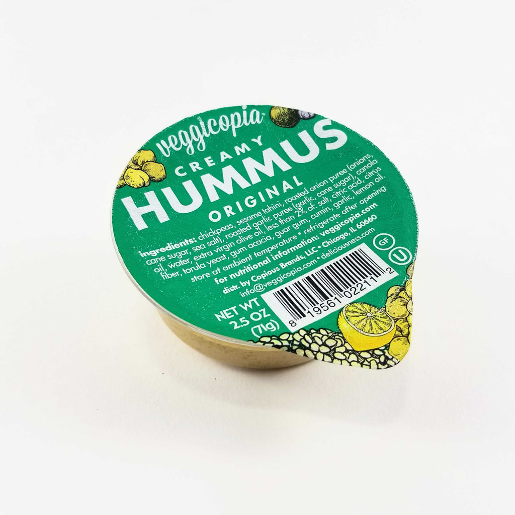 Veggicopia Creamy Hummus Original container