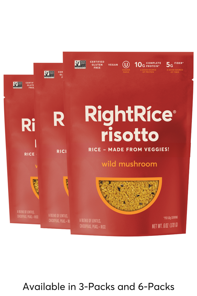 Rice alternative RightRice, Wild Mushroom Risotto packages