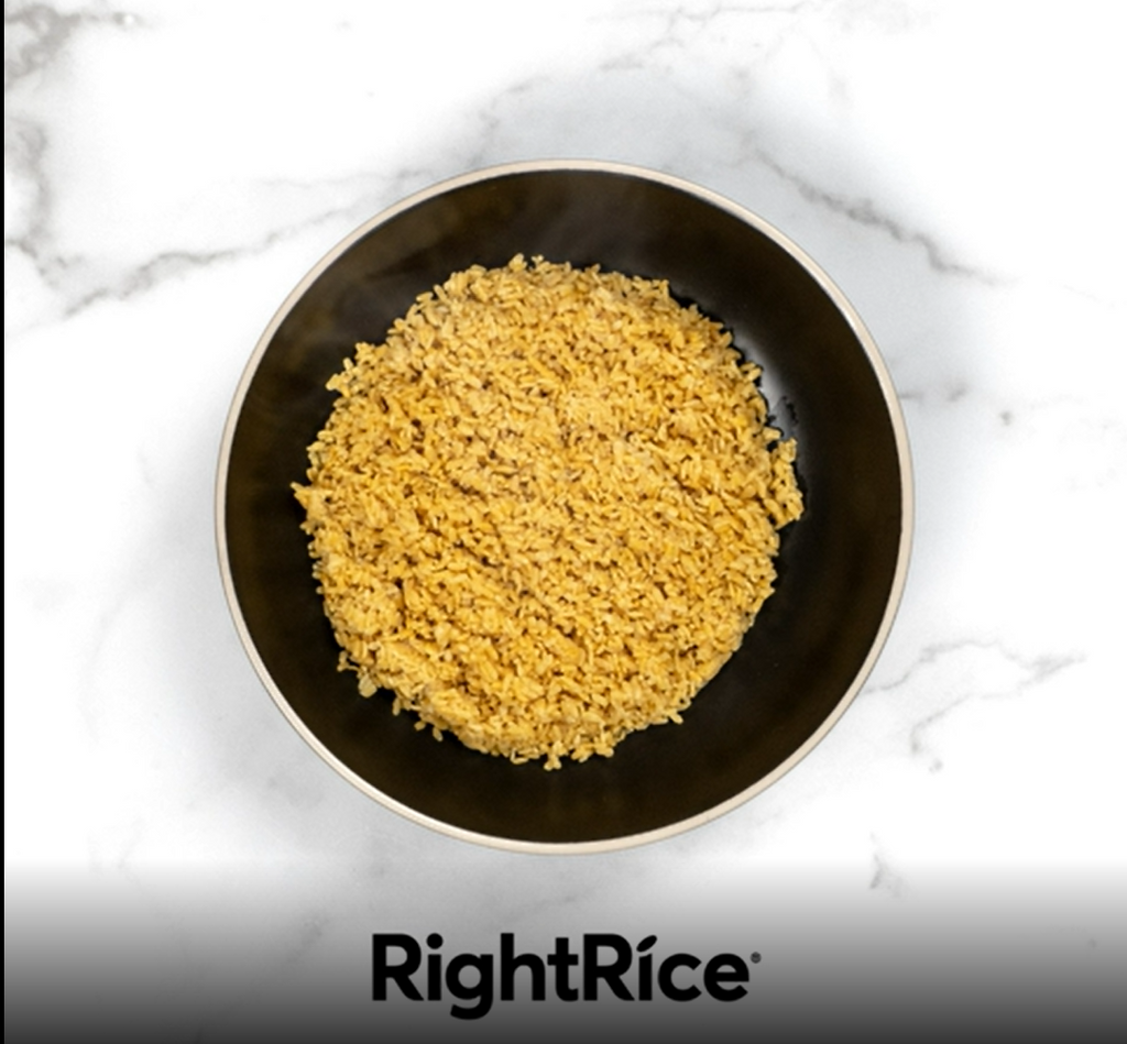 Rice alternative RightRice, a bowl of prepared RightRice
