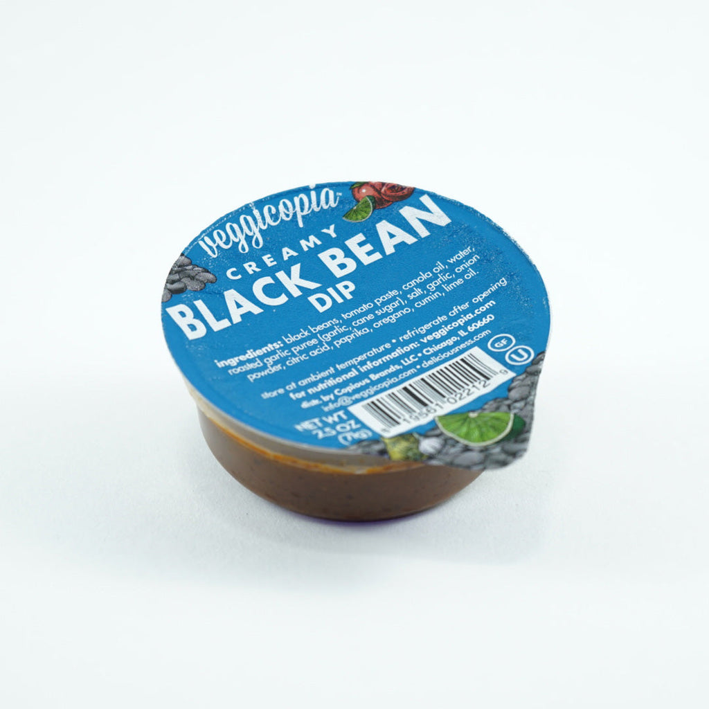 Veggicopia Creamy Black Bean Dip container
